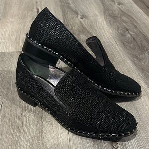 Adrianna Papell Black Studded Loafers